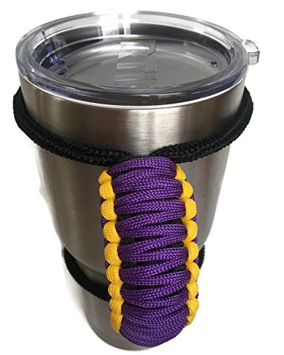 Paracord Handle - Rtic, Yeti, Ozark 30 oz Purple & Yellow/Light Gold Reversible