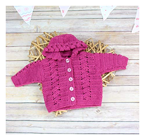 4 Crochet+Pattern+Hooded+Jacket+Sizes