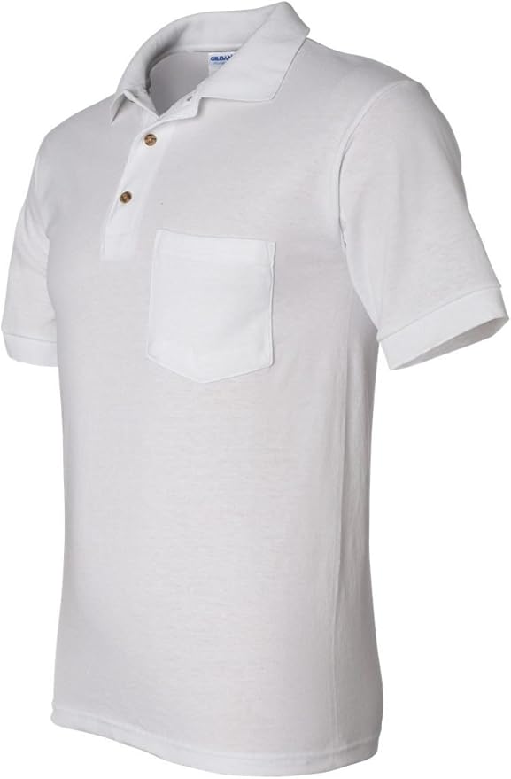 Gildan Activewear 50/50 Jersey Polo with Pocket, 3XL, White at Amazon Menâs Clothing store: Polo 