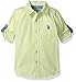 U.S. Polo Assn. Boys' Big Boys' Long Sleeve Single Pocket Sport Shirt, Soft Green Madras, 10/12
