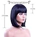 Short Bob Wigs for Black Women Synthetic Natural Black Hair Wig with Bangs Natural Looking Halloween Costume Wigs