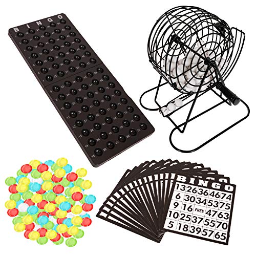 Silly Goose Games Deluxe 6" Metal Bingo Game; Bingo Set with 18 Bingo Cards, Bingo Board (Plastic) and Bingo Chips