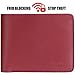 FLYHAWK Genuine Leather RFID Blocking Wallets Mens Biford Wallet (ONE SIZE, RED)