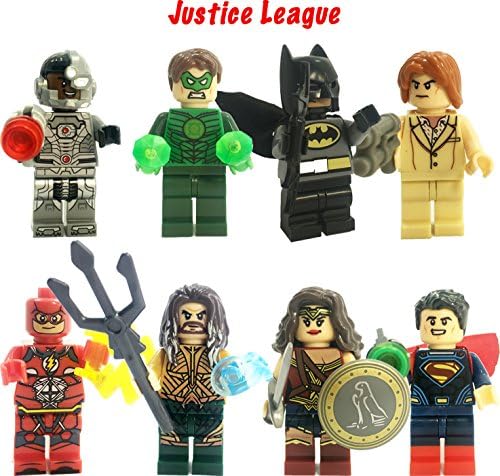 Super Heroes Figures, 8 Set Super Heroes Marvel &amp; DC Justice League Mini Figures include Superman,Batman,Wonder Women,Aquaman,Cyborg, The Flush and more