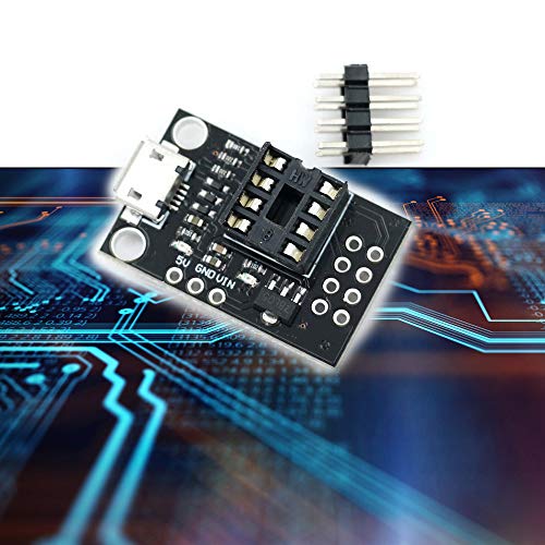 Comidox 2Pcs Pluggable Micro USB Development Board for ATtiny13A/ATtiny25/ATtiny45/ATtiny85 Programming Editor (Includes 2Pcs TNY280PN DIP-7 IC CHIP)