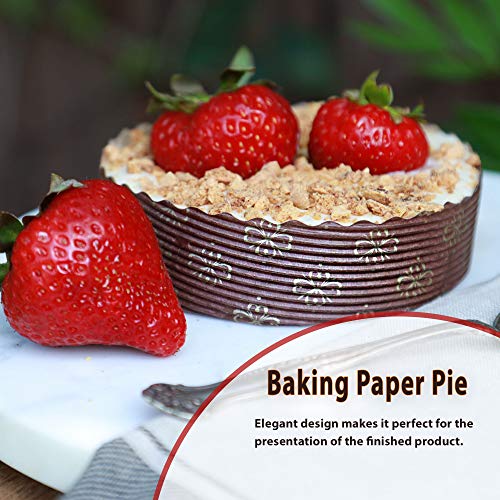 Baking Paper Pie/Tart Mold, 25ct, for Personal Serving Size, Round pan, All Natural FDA Approved, Recyclable, Microwave Oven & Freezer Safe (4" x 1-1/8")