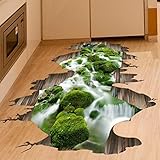 andy cool Premium Quality 3D Stream Floor Wall Sticker Removable Mural Decals Vinyl Art Living Room Decor Multicolor