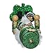 Kurt Adler 15-Inch Wooden Irish Nutcracker on Shamrock Base,Green