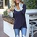GONKOMA Women O-Neck Long Sleeve Blouse Pullover Tops Casual T Shirt Sweatshirt Shirt Tee (S, Blue)