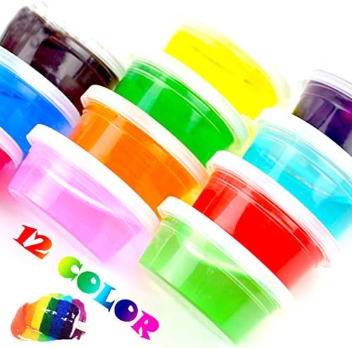 6 pcs Random Colorful Crystal Mud Clay, 12 Color Children Educational Intelligent Plasticine Magic Playdough Crystal Clay Toy Slimes Toys Radom Colorful Set