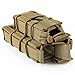 Double Mag Pouch, HOANAN Tactical Molle Magazine Pouch Open-Top Single Rifle Pistol Mag Pouch Cartridge Clip Pouch Hunting Bag (2pack-Upgrade Olive)