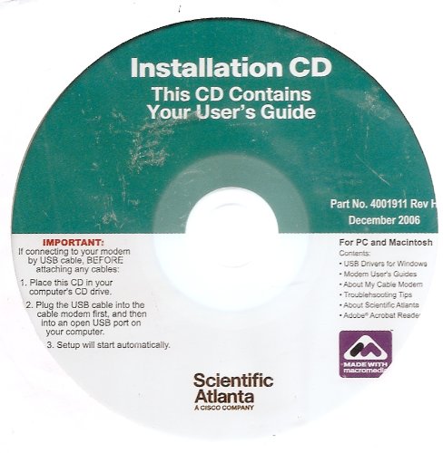 Scientific Atlanta Modem Installation CD for PC & Mac