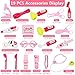JoyGrow Doctor Kit with Electronic Stethoscope 19 PCS Pretend Play Medical Toys Set Pack in Pink Durable Gift Case Doctor Toys for Kids