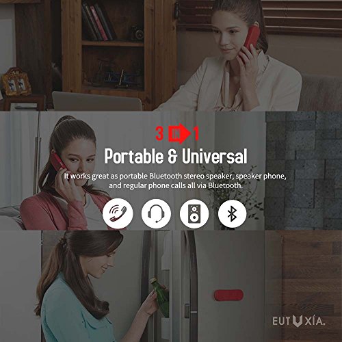 RED SHIELD Wireless Bluetooth Speaker. Loud & Clear Stereo Sound, 15Hrs Playtime, Built-in Mic, Portable, Handsfree, Handset Phone Calls & Music. Great for Car, Home, Office, Outdoor & Indoor [Black] - Thumbnail 2