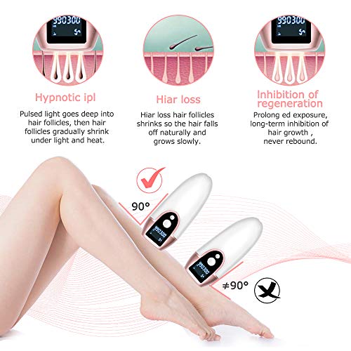 IPL Hair Removal System, Portable Permanent Hair Removal Device for Home Use, 990,300 Flashes Painless Hair Removal for Women and Men (Rose gold) - Thumbnail 2