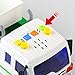 FUN LITTLE TOYS Special Garbage Truck Dump Truck Friction Powered 1:16 Simulation Truck Light Sound, 6 Wheels a Movable Bed, Green White