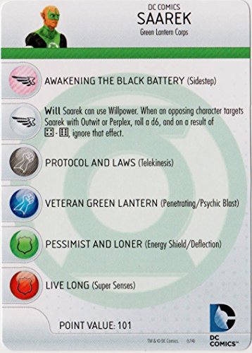 Heroclix DC War of Light #024 Saarek Figure Complete with Character Card