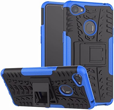 WHWOLF Compatible with Oppo F7 Armor Case with Kickstand Shockproof Hybrid Rugged Case Cover - Blue