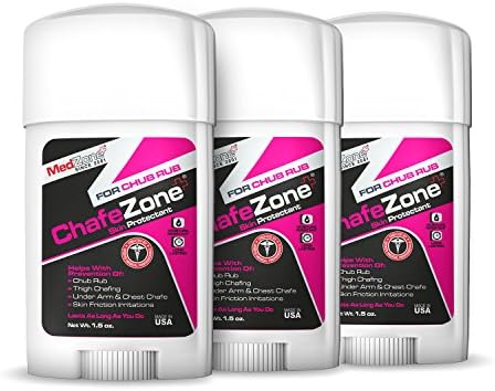ChafeZone Anti-Chafe Sport Stick, Womens Plus Size Body Balm for Chub Rub (3 Pack)