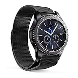 EloBeth for Samsung Gear S3 Milanese Magnetic Loop Stainless Steel Mesh Strap for Gear S3 Classic Bands / Gear S3 Frontier Bands / Pebble Watch Band with Unique Magnet Lock (Black)