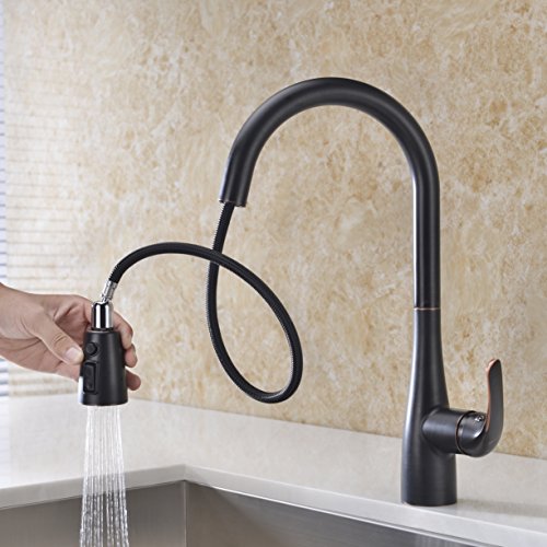 New Kitchen Sink Faucet Oil Rubbed Bronze Delle Rosa Pre-rinse Single Handle Pull Out and Pull Down Kitchen Faucet