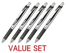 Pentel New EnerGel Deluxe RTX Retractable Liquid Gel Pen,Ultra Micro Point 0.3mm, Fine Line, Needle Tip, Black Ink Value set of 5 (With Our Shop Original Product Description)