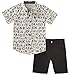 Calvin Klein Toddler Boy's 2 Pieces Shirt Shorts Set Shorts, Black/White, 4T