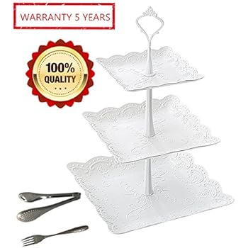 Amazon.com | Klikel 3 Tier Round Serving Tray Platters ...