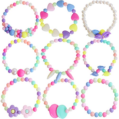 image for Outee 18 Pcs Toddler Costume Jewelry Princess Necklace Bracelet Set Ki