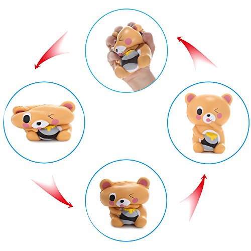 Anboor 4.9" Squishies Bear Honey Jar Kawaii Slow Rising Scented Stress Relief Squishies Kids Toys Decorative Props Gift - Thumbnail 2