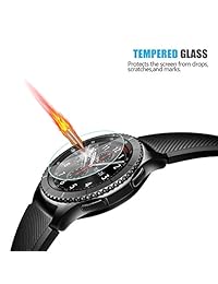 Akwox - Protector de pantalla de cristal templado para Samsung Gear S3 Frontier (0.012 in, 2,5 D, alta definición, 9H), transparente
