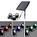 Deckey Solar Powered RGB LED Landscape Spotlight Outdoor Security Night Light Solar Fish Tank Light, Adjustable Lighting Angle( Pack of 3 )