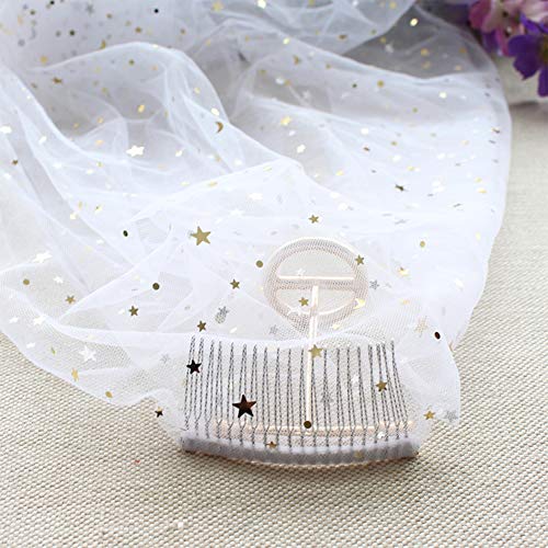 Bridal Wedding Veil Bling 1 Tier 2 Tier Elegant White Veil For Women With Lace Edge - Thumbnail 5