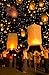 Sky Lanterns 5 Pack: Sparkling Eco Friendly White Chinese Wishing Lanterns, For All Occasions. %100 Biodegradable, Environmentally Friendly, And Wire Free. Fully Assembled.