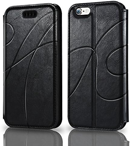 iPhone 6 Wallet Case, iPhone 6s Wallet Case, Reexir Leather Folio Case [Kickstand] [3 Card Slots] [Magnetic Closure] Slim Flip Case Cover for Apple iPhone 6 / 6s (Black)