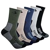 YUEDGE Men's Crew Socks Moisture Control Wicking Cushion Anti Blister Performance Cotton Active Athletic Socks