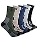 YUEDGE Men's Crew Socks Moisture Control Wicking Cushion Anti Blister Performance Cotton Active Athletic Socks