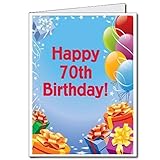 VictoryStore Jumbo Greeting Cards: Giant 70th Birthday Card (presents and Balloons), 2' x 3' card with envelope