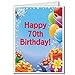 VictoryStore Jumbo Greeting Cards: Giant 70th Birthday Card (presents and Balloons), 2' x 3' card with envelope