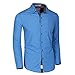 Men's Casual Slim Fit Formal Western Work Contrast Long Sleeve Button Down Shirts