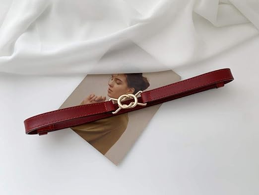 Amazon Co Jp スーツベルトレディースベルトセータードレスと装飾ジャケットコート黒をすべて一致します Lymy Color Red Size 95cm ホーム キッチン