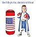 Children Boxing Toy Set Champion Punching Bag and Pair of Soft Padded Gloves UAS Flag Sports Physical Training Game Extra Large 17.5 Inch Tall 6 Inch Hanging Chain