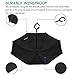 wuudi Inverted Umbrella Double Layer Windproof UV Protection Car Reverse Umbrella with C-Shaped and Carrying Bag (Black)