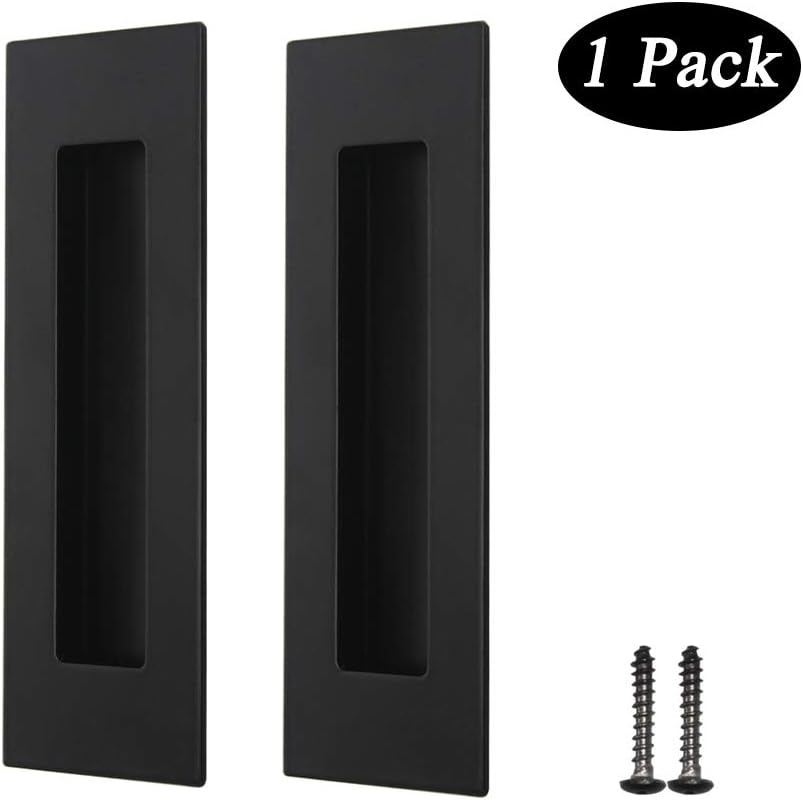1 Pack Rectangular Recessed Sliding Door Handles Concealed Door Drawer Finger Pull Sliding Barn Door Handles and Pulls