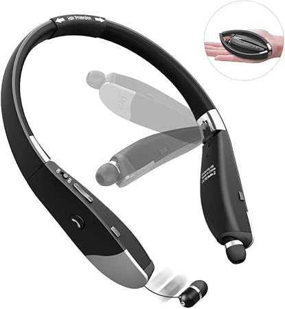 Amazon Co Jp Bluetooth 5 0進化版 Bluetoothイヤホン ヘッドセット 高音質 14時間連続再生 3階段折りたたみ式 ネックバンド型 ヘッドホン 伸縮式耳栓 着信の振動 内蔵マイク Cvcノイズキャンセリング ワイヤレス ヘッドセット Iphone Android対応 家電 カメラ