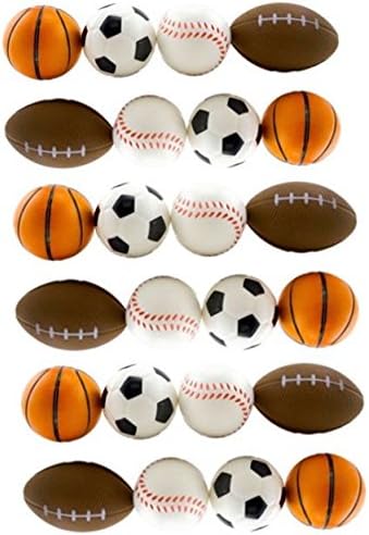24 Mini Sports Squeeze Balls for Stress Relief and Fun