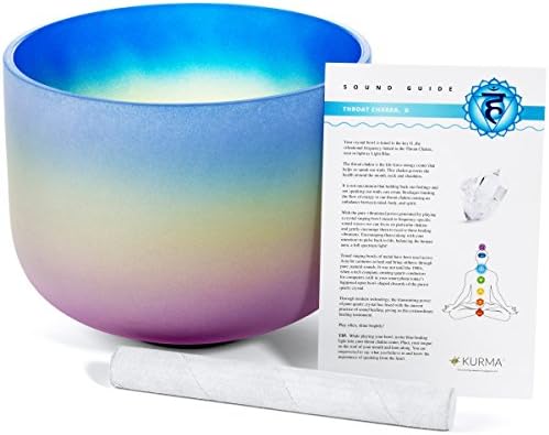 Throat Chakra 432 Hz, Rainbow Blue Purple, G Note, Mallet Included, Sound (10 inch)