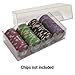 Brybelly Clear Acrylic Poker Chip Tray with Lid | for Standard Size Chips and Clay Chips | Holds 100 Chips (4 Rows of 25)