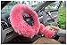 BELLESIE 3pcs 1 Set Soft Fluffy Plush Australian Wool Car Steering Wheel Cover with Handbrake Cover & Gear Shift Cover for 14.96