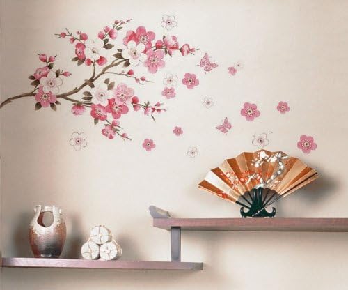 Wall Decor Removable Decal Sticker - Cherry Blossoms Tree Branch (Small)